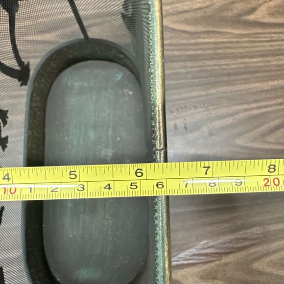 Oval Mesh Metal Basket Magazine Rack Elephants Tropical Palm Tree Waste Basket - Picture 9 of 9